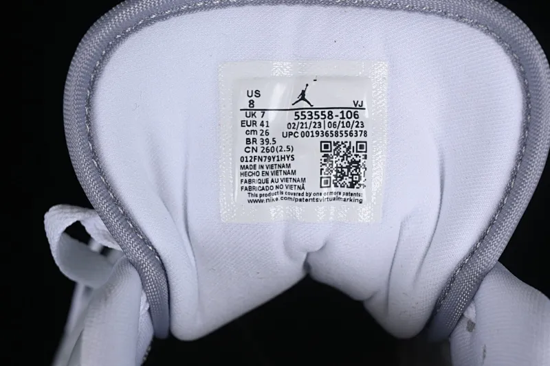 All categories Air Jordan Jordan series basketball shoes Air Jordan 1 Low Air Jordan 1 Low AJ1 Joe 1 white gray low-top cultural and leisure sports sneakers DC0774-106